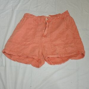 Women's Coral Casual Linen-Blend Shorts. Sz US 10